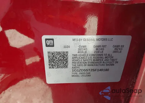 2025 Chevrolet Malibu Fwd 1Lt from USA, damaged, VIN 1G1ZD5ST2SF149180